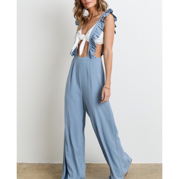 Ruffle-trim Suspenders 2-piece Set - Picture 7 of 8